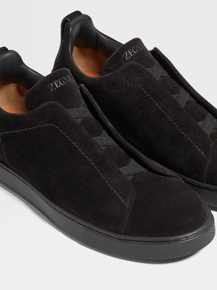 Sneakers Triple Stitch™ in pelle scamosciata nera