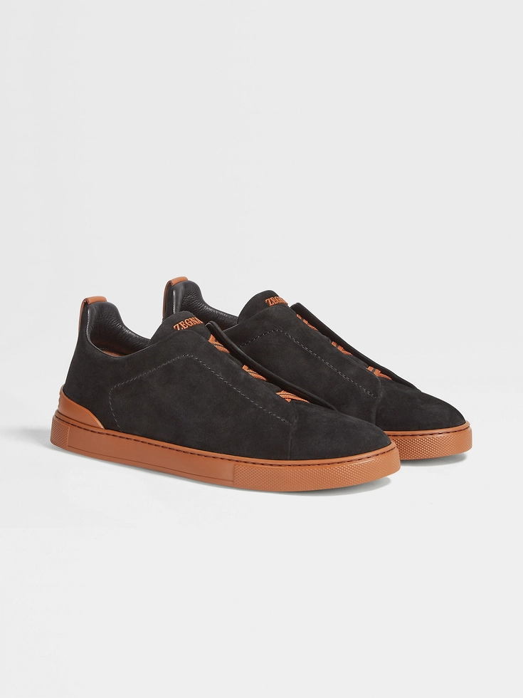 Sneakers Triple Stitch™ in pelle scamosciata nera