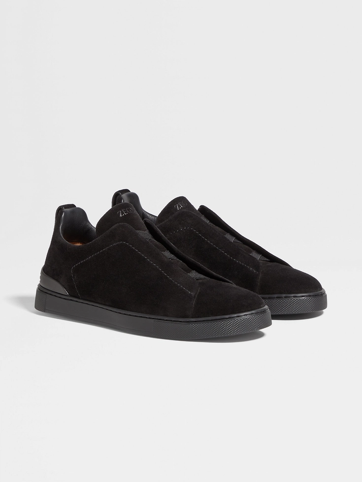 Sneakers Triple Stitch™ in pelle scamosciata nera