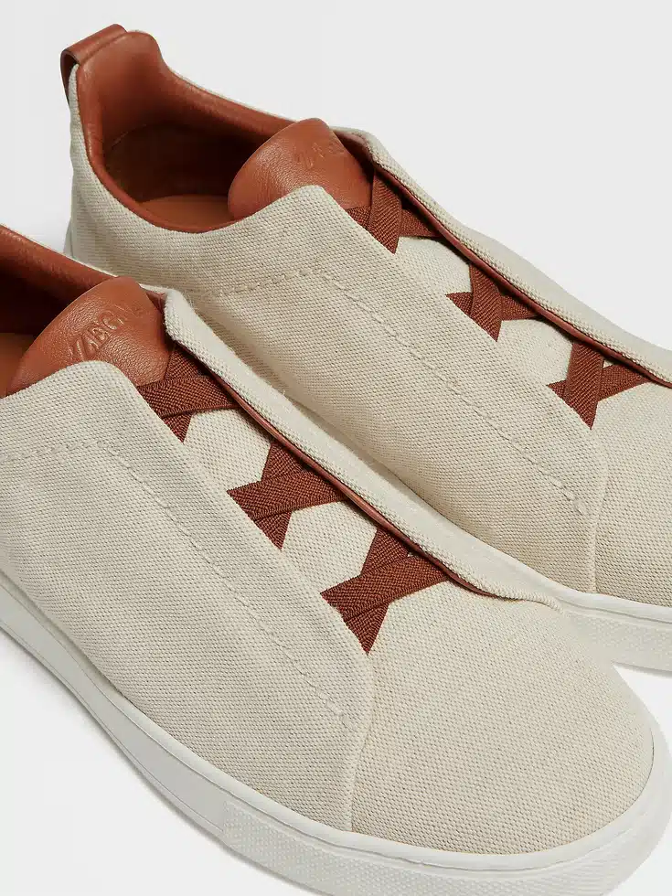 Sneakers Triple Stitch™ in tela bianco sporco Sneakers Triple Stitch™ in tela bianco sporco
