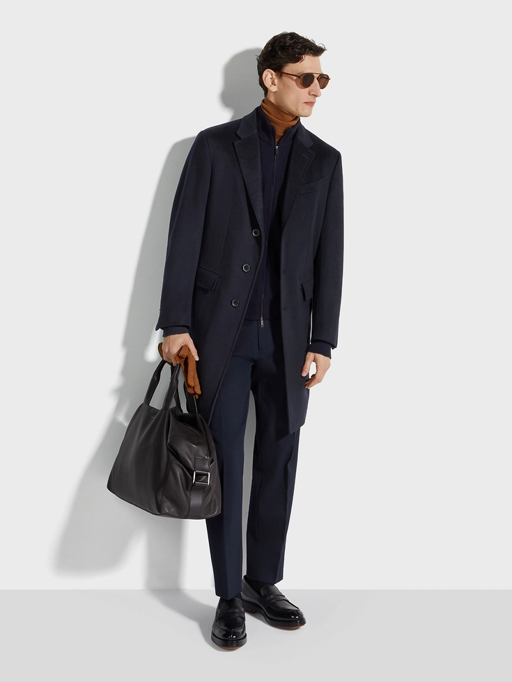 Soprabito in cashmere Oasi blu navy