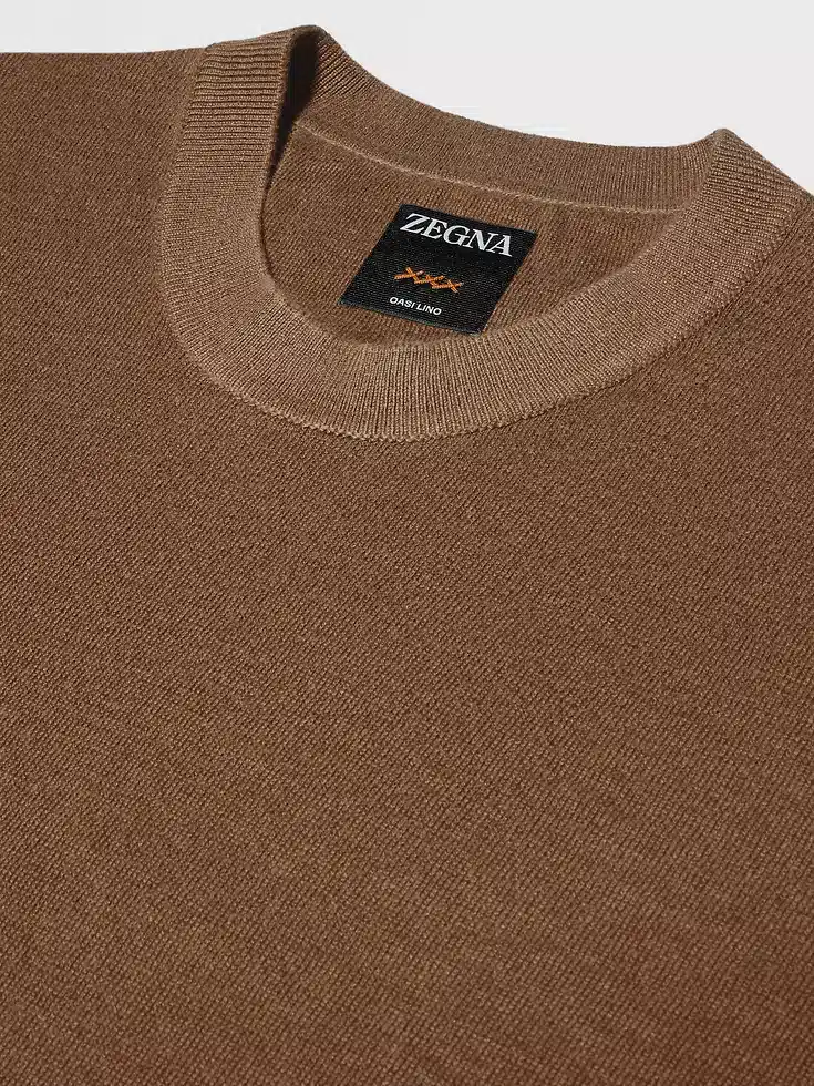 T-shirt Oasi Lino color tortora scuro T-shirt Oasi Lino color tortora scuro