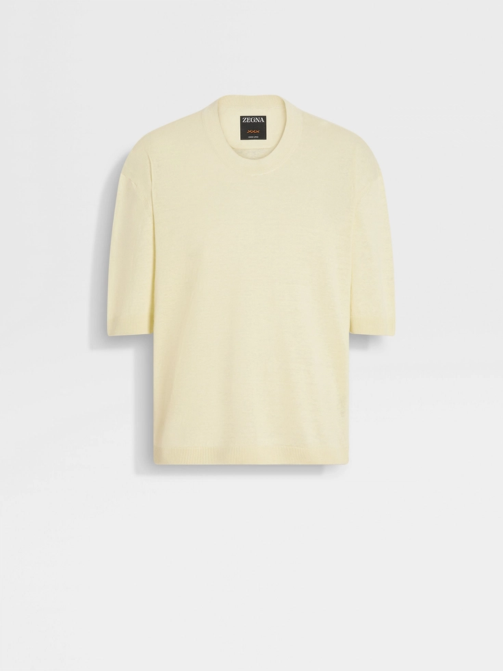 T-shirt Oasi Lino giallo chiaro T-shirt Oasi Lino giallo chiaro