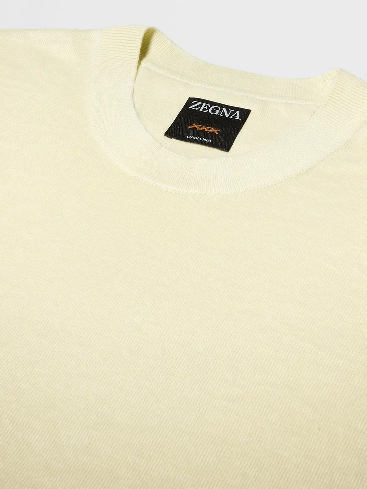 T-shirt Oasi Lino giallo chiaro T-shirt Oasi Lino giallo chiaro