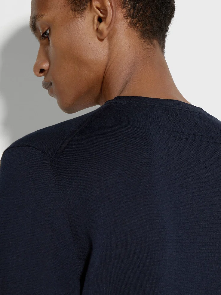 T-shirt in cotone premium blu navy
