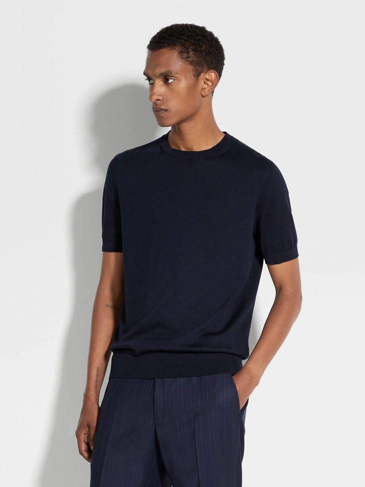 T-shirt in cotone premium blu navy T-shirt in cotone premium blu navy
