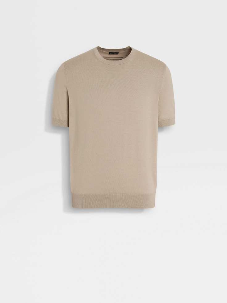 T-shirt in cotone premium color tortora chiaro