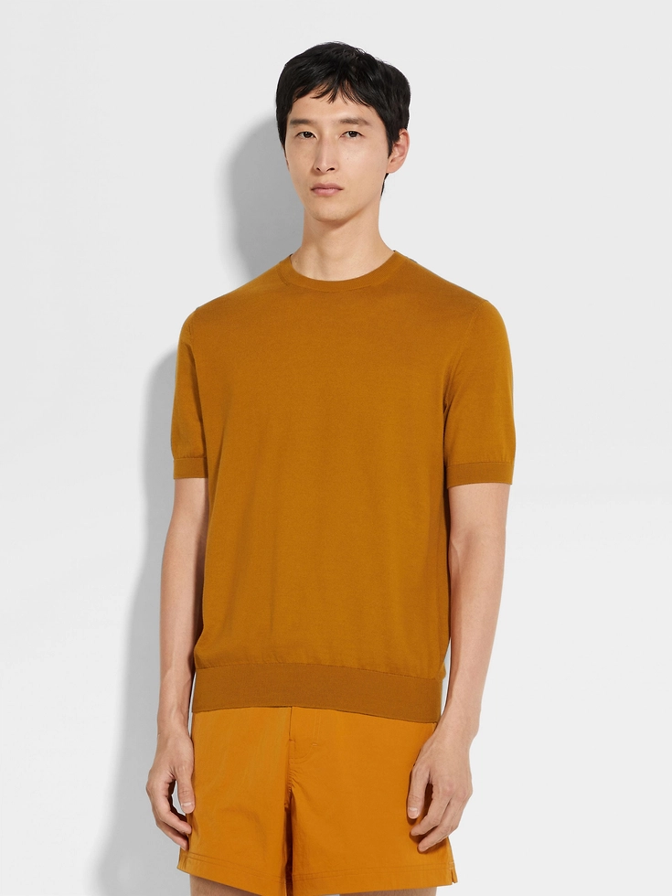 T-shirt in cotone premium ocra T-shirt in cotone premium ocra