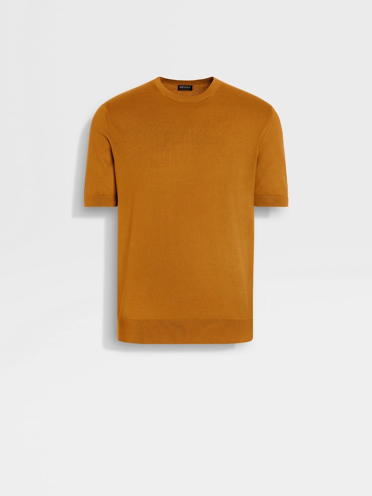 T-shirt in cotone premium ocra