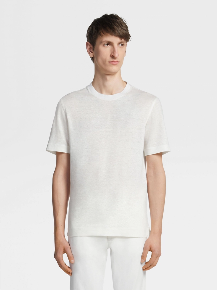 T-shirt in lino bianco
